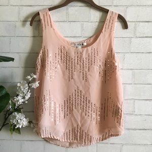 Forever 21 Embellished Pink Tank Top
